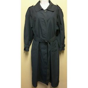 Vintage LA Vogue 10P Navy Blue Trench Coat Winter Water Repellent Rain Coat Belt